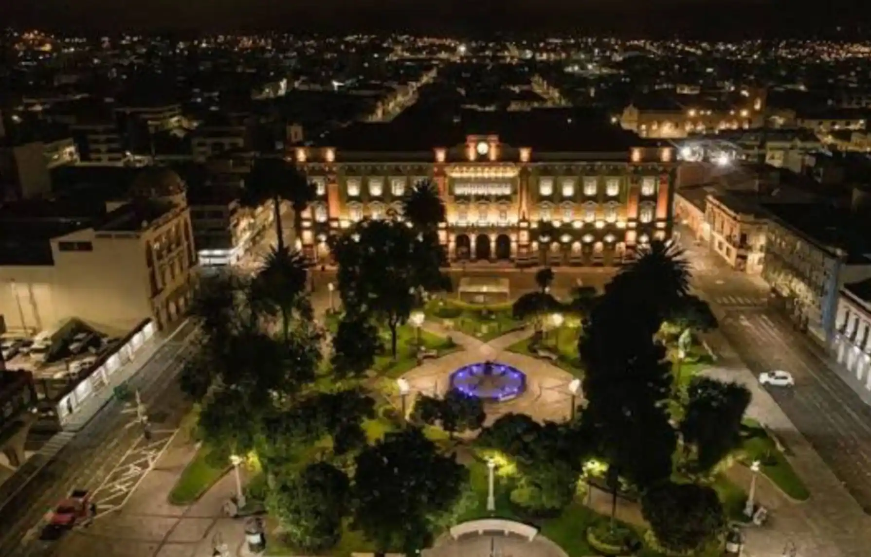 Centro histórico de Riobamba en los últimos días de diciembre