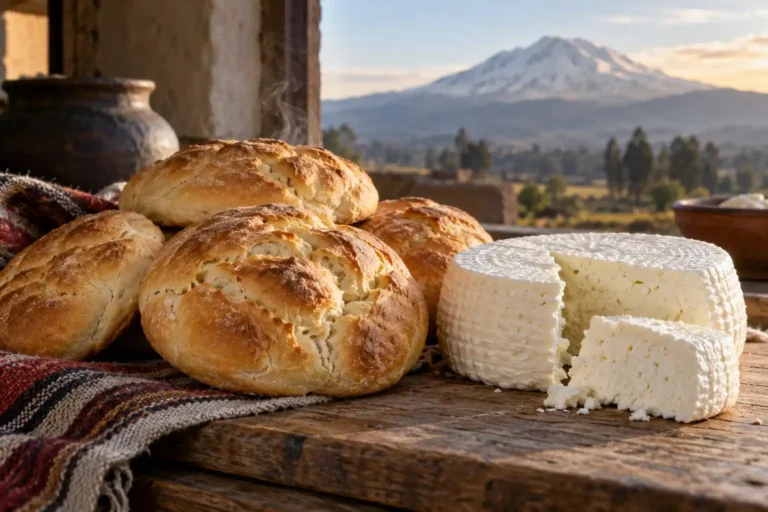 Pan amasado y queso fresco de la provincia de Chimborazo
