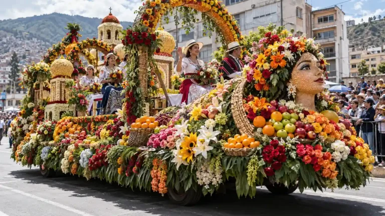 Carro alegórico de la Fiesta de las Flores y las Frutas en Ambato